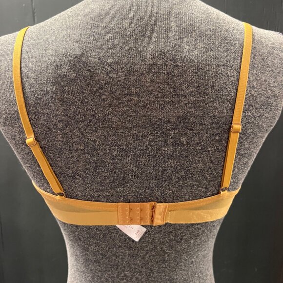 DANSKIN Intimates Women 34B Mustard Floral Underwire Light Padding Mesh Back Bra - Picture 3 of 6